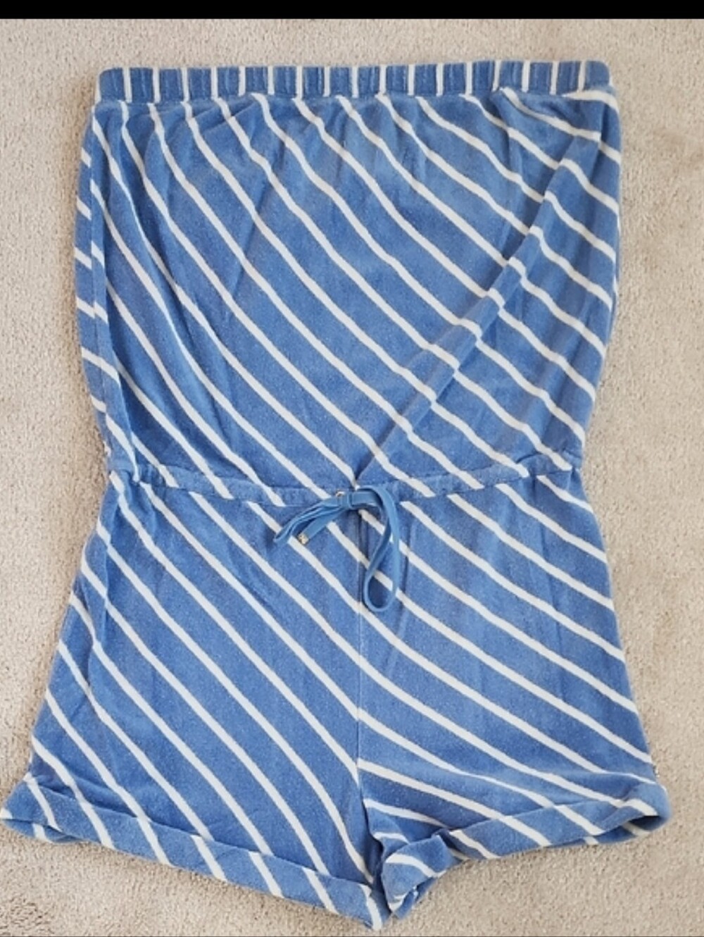 Juicy Couture VINTAGE Blue and White Striped Romper Y2K WORN 3 TIMES! - Picture 8 of 8